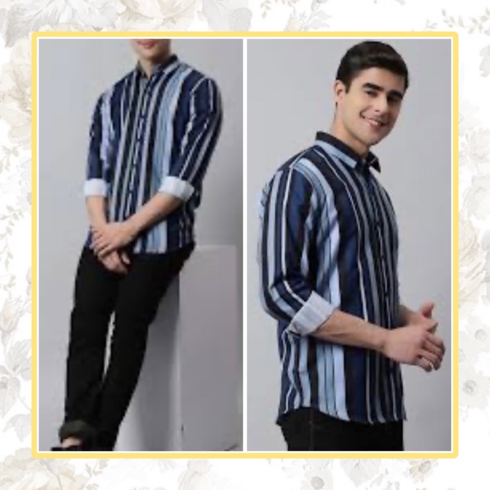 🍒 SHIRT BUTTON DOWN STRIPED BLUE MEN TOMMY BAHAMA ISLAND SOFT LONG SLEEVE GUY